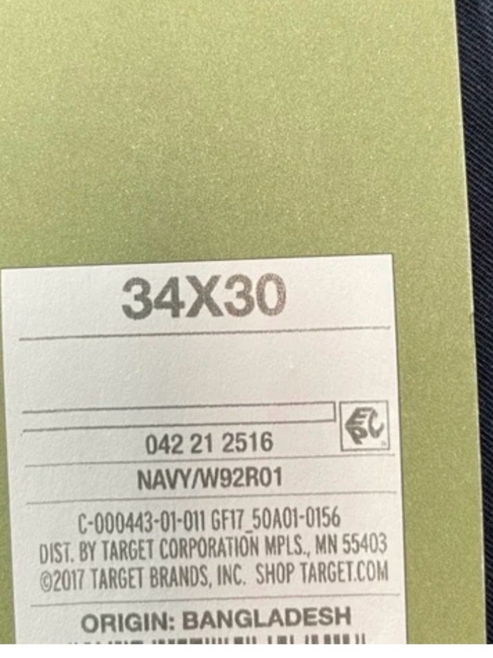 Goodfellow & Co Men's Deep Blue Chinos Size 34x30 | NWT - Picture 6 of 7